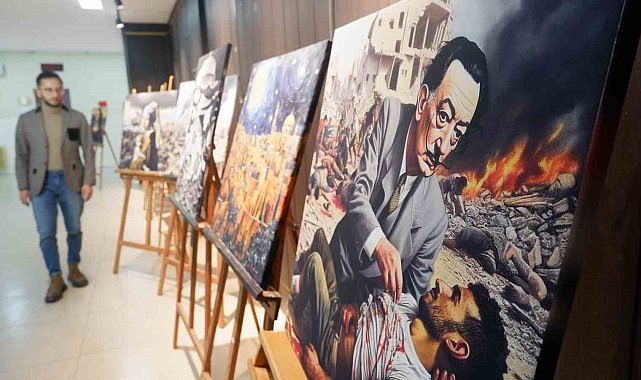 Gazze'deki dramı tuvale yansıttı