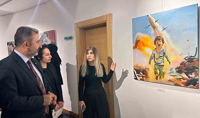 Gazze'deki dramı üniversite öğrencileri tuvale yansıttılar