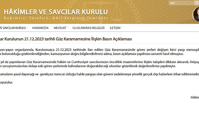 HSK'dan Güz Kararnamesi hakkında açıklama