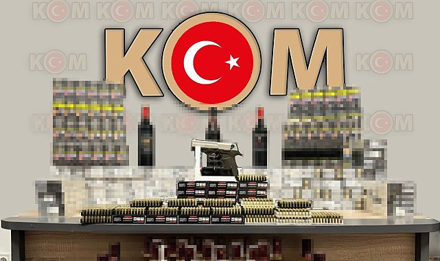 İş yerine yapılan baskında bin 370 paket kaçak sigara ele geçirildi