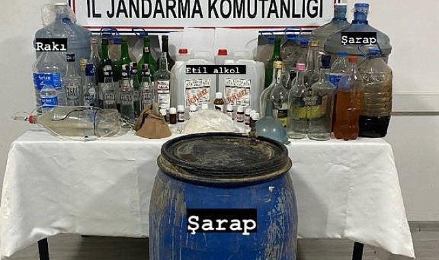 Karacasu'da 290 litre sahte alkol ele geçirildi