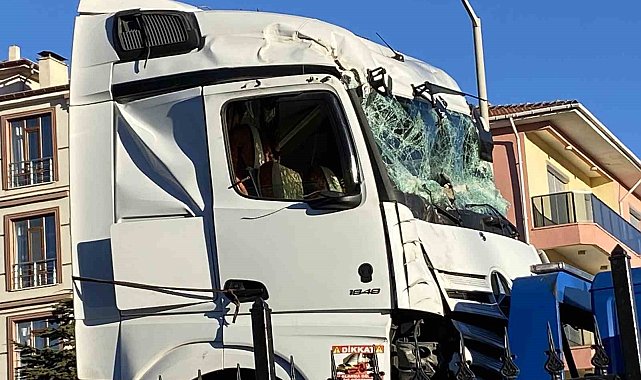 Kontrolden çıkan tır ağaca çarptı: 1 yaralı