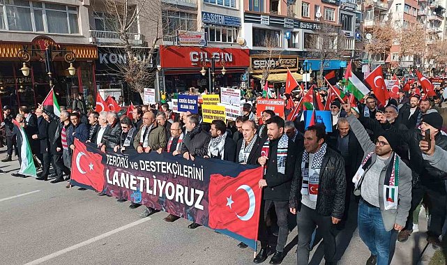 Kütahya'da şehitleri anma ve Filistin'e destek yürüyüşü