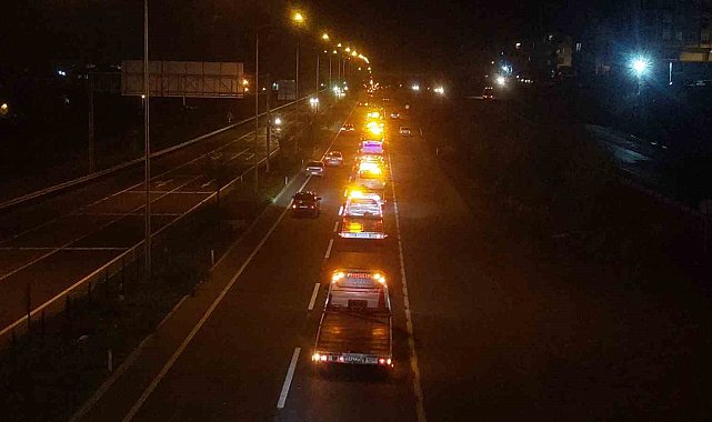 Oto kurtarıcılardan teröre lanet konvoyu