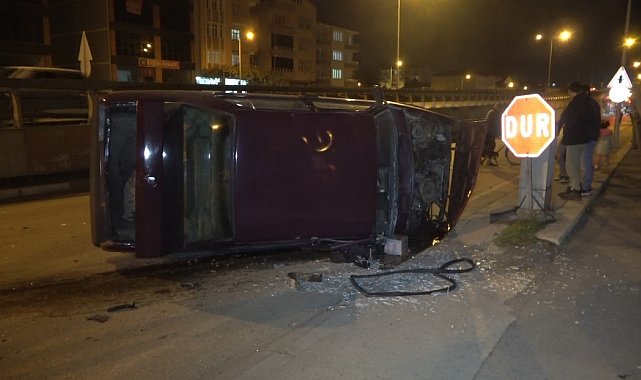 Otomobil yan yola uçtu, sürücü kayıplara karıştı