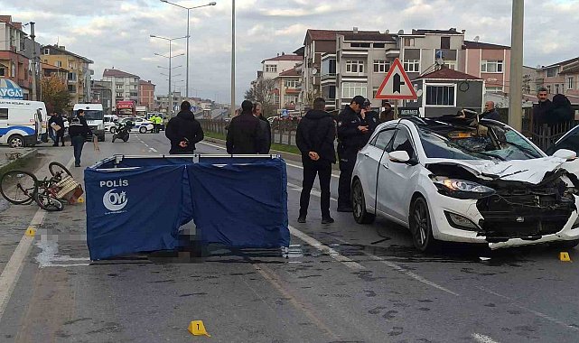Otomobilin çarptığı bisiklet sürücüsü hayatını kaybetti
