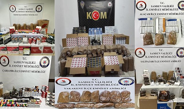 Samsun'da KOM polisinden kaçak tütün mamulleri operasyonu: 33 kişi yakalandı