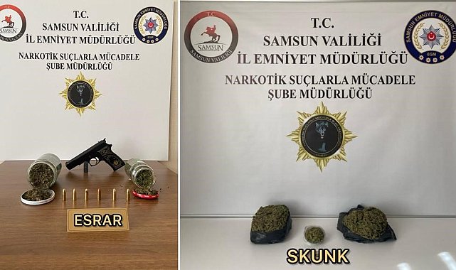 Samsun'da uyuşturucu madde ve ruhsatsız tabanca ele geçirildi