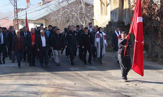 Sarıveliler'de "Sarıkamış Şehitlerini Anma Günü Yürüyüşü" düzenlendi