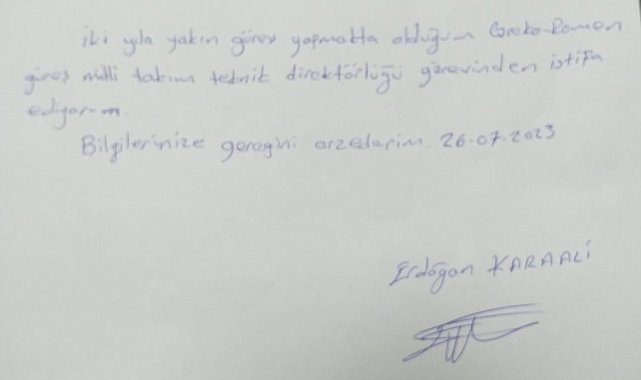 TGF'den Erdoğan Karaali açıklaması