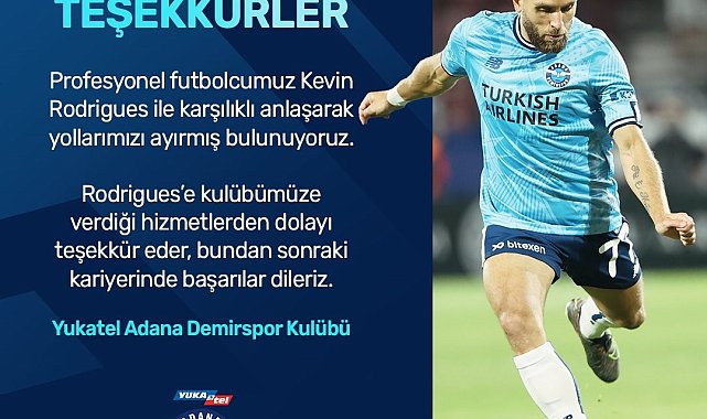 Y. Adana Demirspor'da Kevin Rodrigues ile yollar ayrıldı