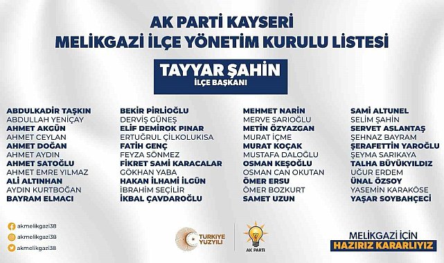 AK Parti Melikgazi'de yönetim belirlendi