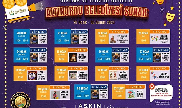 Altınordu'da çocuklar için ara tatilde sinema günleri başlıyor