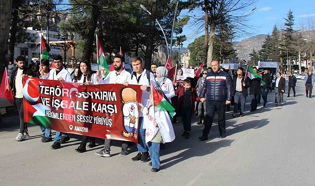 Amasya'da hekimler ve sağlık çalışanlarından İsrail vahşetine tepki