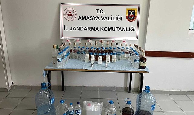 Amasya'da jandarmadan yasa dışı alkol üreten şahıslara operasyon