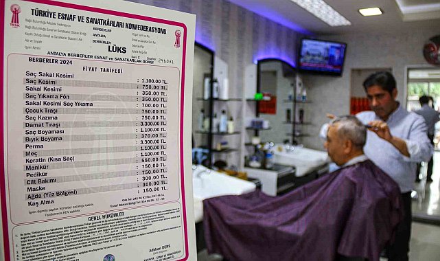 Antalya'da saç sakal kesimi, 'lüks' tarifedeki berberlerde bin 100 lira