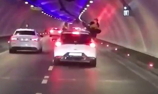 Avrasya Tüneli'nde tehlikeli yolculuk kamerada