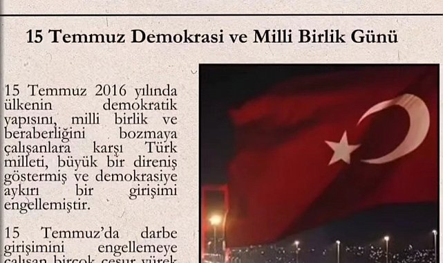 Babaeski'de öğrencilerden 15 Temmuz gazetesi