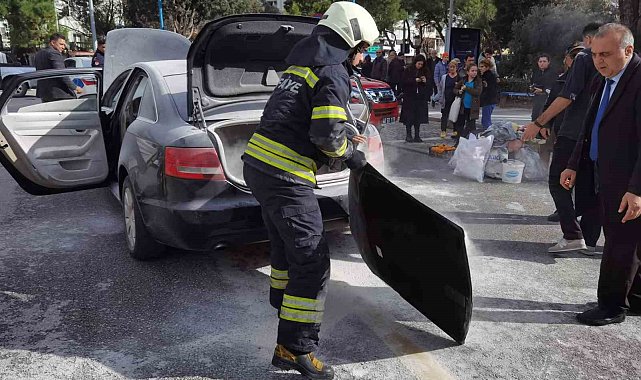 Bakımdan alınan otomobil yarım saat içinde yandı