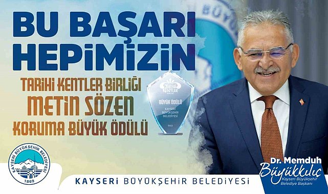 Başkan Büyükkılıç ile büyükşehire 2023'te ödül yağmuru