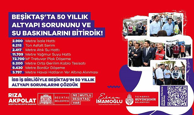 Beşiktaş'ta 50 yıllık altyapı sorunları çözüme kavuştu