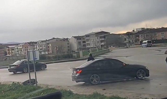 Bursa'da drift atan araç kamerada