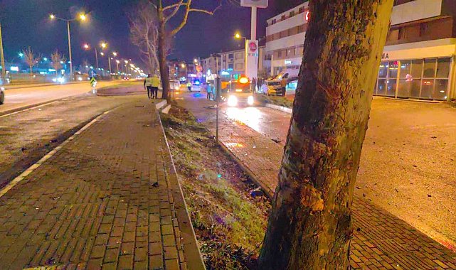 Bursa'da kontrolden çıkan otomobil yola uçtu: 1 yaralı