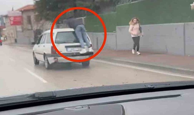 Bursa'da tehlikeli yolculuk kamerada
