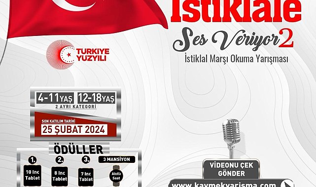 Büyükşehir KAYMEK'ten 2'nci İstiklal Marşı Okuma Yarışması