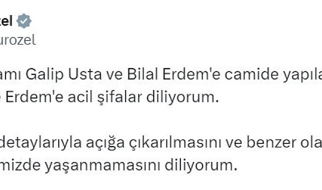 CHP Genel Başkanı Özel: "Fatih Camii İmamı Galip Usta ve Bilal Erdem'e camide yapılan saldırıyı kınıyorum"