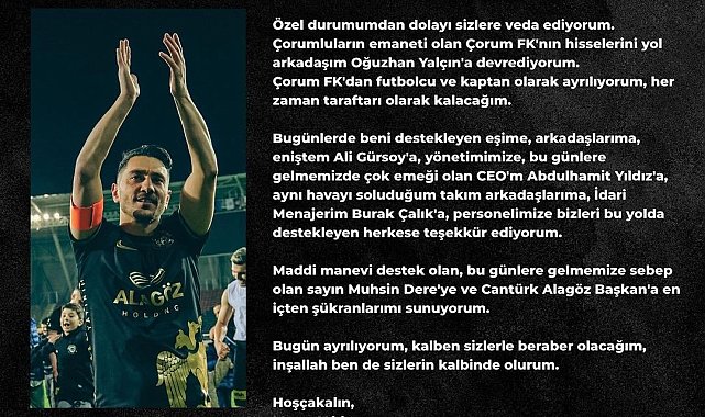 Çorum FK sahibi ve oyuncusu Murat Yıldırım, futbolu bırakarak hisselerini devretti