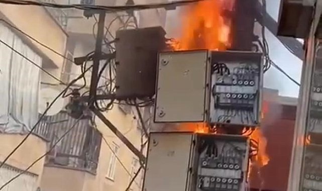 Diyarbakır'da elektrik panosu alevlere teslim oldu
