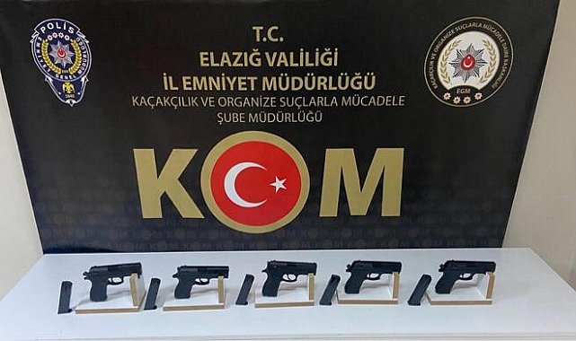 Elazığ'da 5 adet ruhsatsız tabanca ele geçirildi