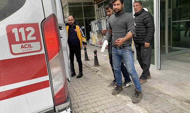 Elini odun kesme makinesine kaptıran genç hastanelik oldu