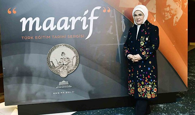 Emine Erdoğan "Maarif: Türk Eğitim Tarihi" sergisini gezdi