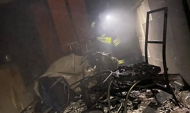 evde çıkan yangın maddi hasara yol açtı