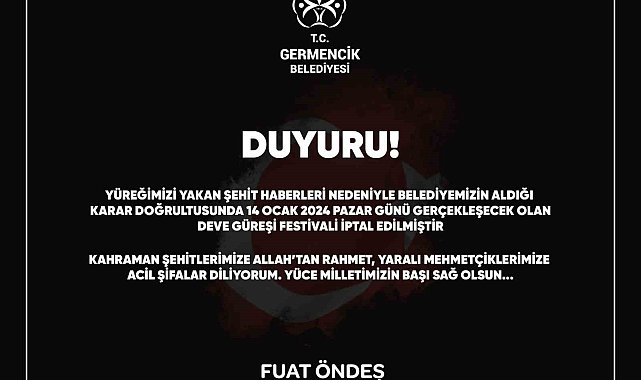 Germencik Deve Güreşi Festivali iptal edildi