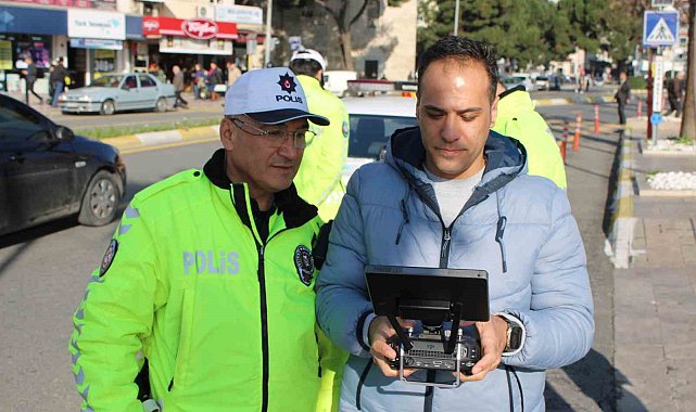 Hatalı sürücüler drone ile tespit edildi