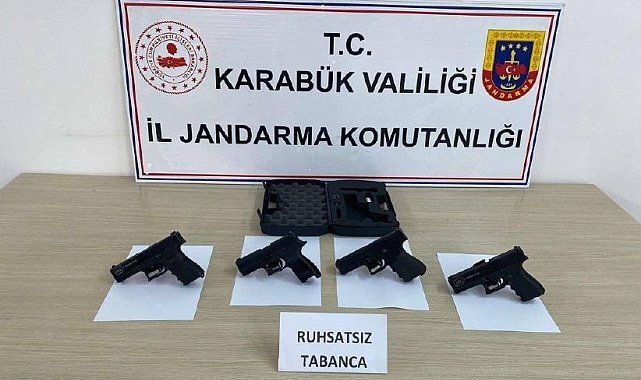 Karabük'te 4 adet ruhsatsız tabanca ele geçirildi