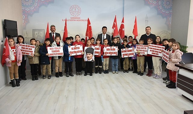 Karaman'da minik öğrencilerden duygulandıran etkinlik