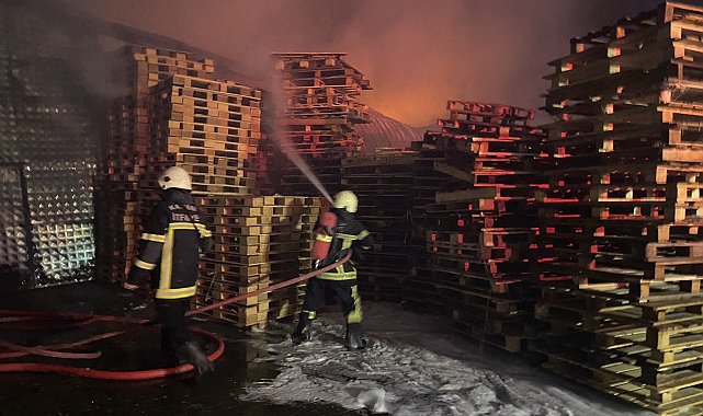 Kayseri&#039;de Palet Üretim Tesisi&#039;nde çıkan yangın 1 saatte kontrol altına alındı