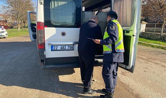 Keşan'da öğrenci servislerine denetleme