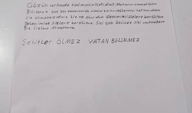 Koruma altındaki çocuklardan vatan korumasındaki Mehmetçiğe mektup