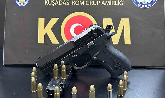Kuşadası'nda silahlı şüpheli yakalandı