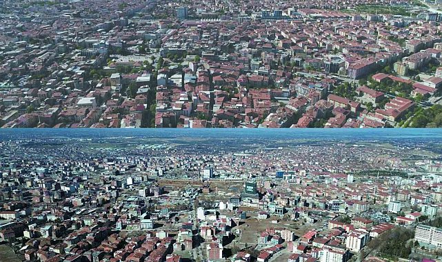 Malatya'da deprem öncesi ve sonrası çekilen görüntüler yıkımın boyutunu gözler önüne serdi