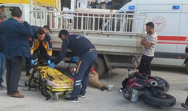 Motosiklet kamyonla çarpıştı: 1 yaralı