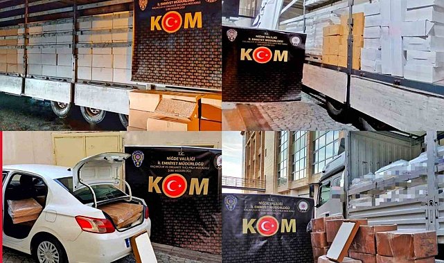 Niğde 'de kaçakçılara operasyon: 6 milyon 265 bin kaçak makaron ele geçirildi