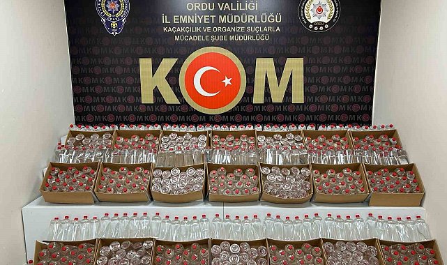 Ordu'da kargo gönderisinde 630 litre etil alkol ele geçirildi