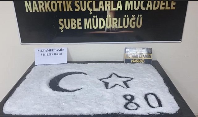 Osmaniye'de 3 kilo 450 gram metamfetamin maddesi ele geçirildi