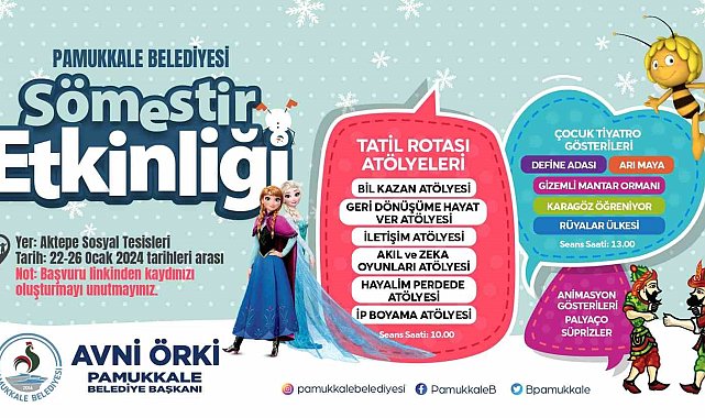 Pamukkale Belediyesi'nden çocuklar için Sömestr Etkinliği